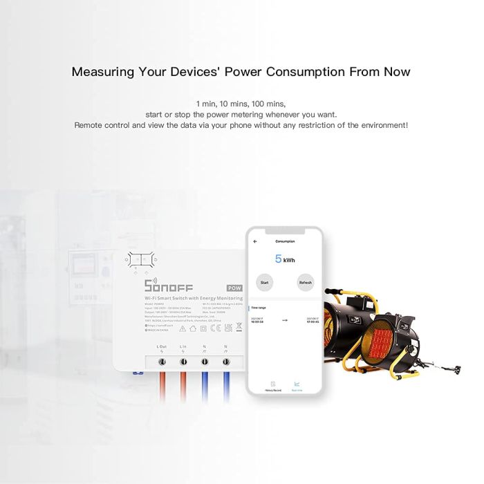 SONOFF pametno stikalo Wi-Fi za merjenje porabe energije POWR3