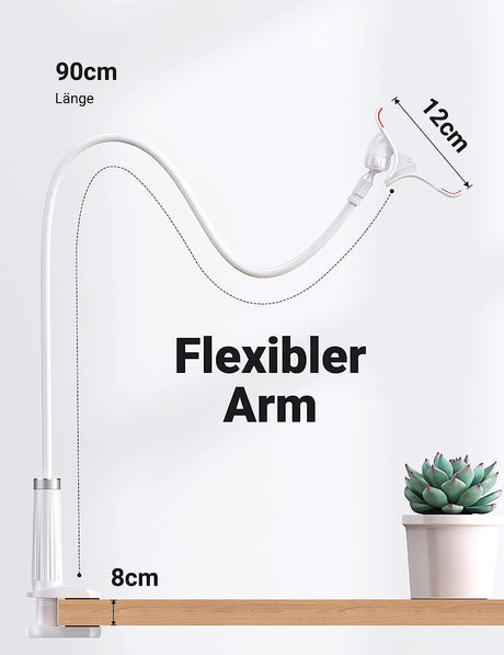 Ugreen Gooseneck Fleksibilno stojalo za pritrditev mobilnega ali tabličnega računalnika velikosti 4 "-7,2" palcev, 90cm