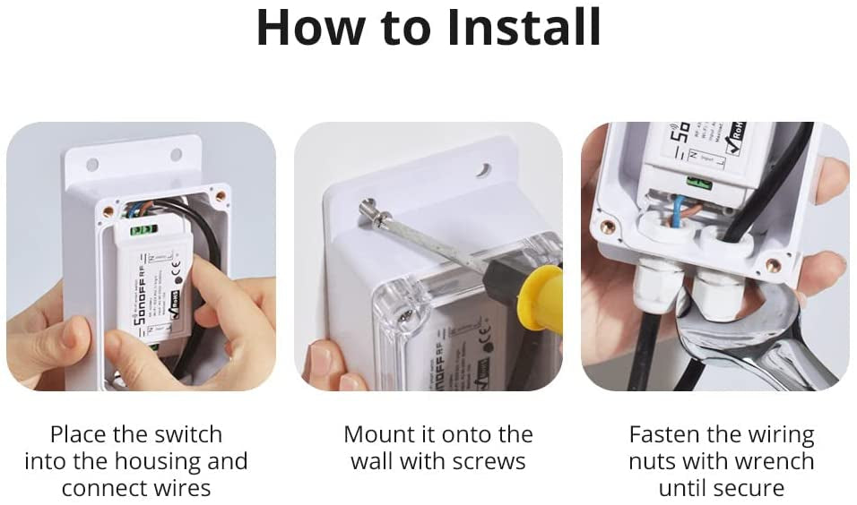 SONOFF vodoodporno ohišje za Wi-Fi stikala (IP66)