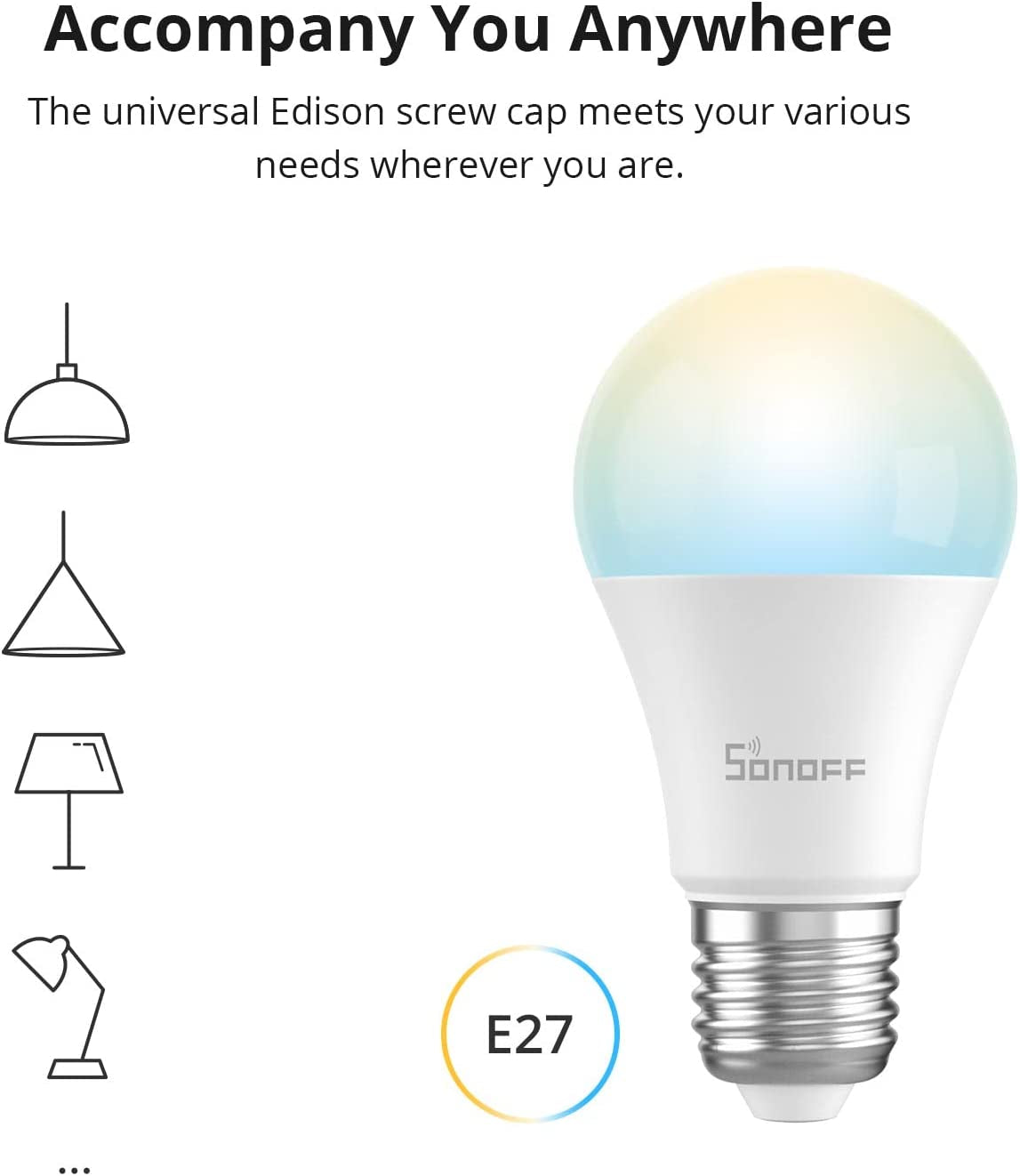 SONOFF Wi-Fi/Bluetooth pametna LED sijalka E27 9W