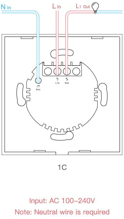 SONOFF pametno stensko stikalo Wi-Fi enojno T0EU1C-TX