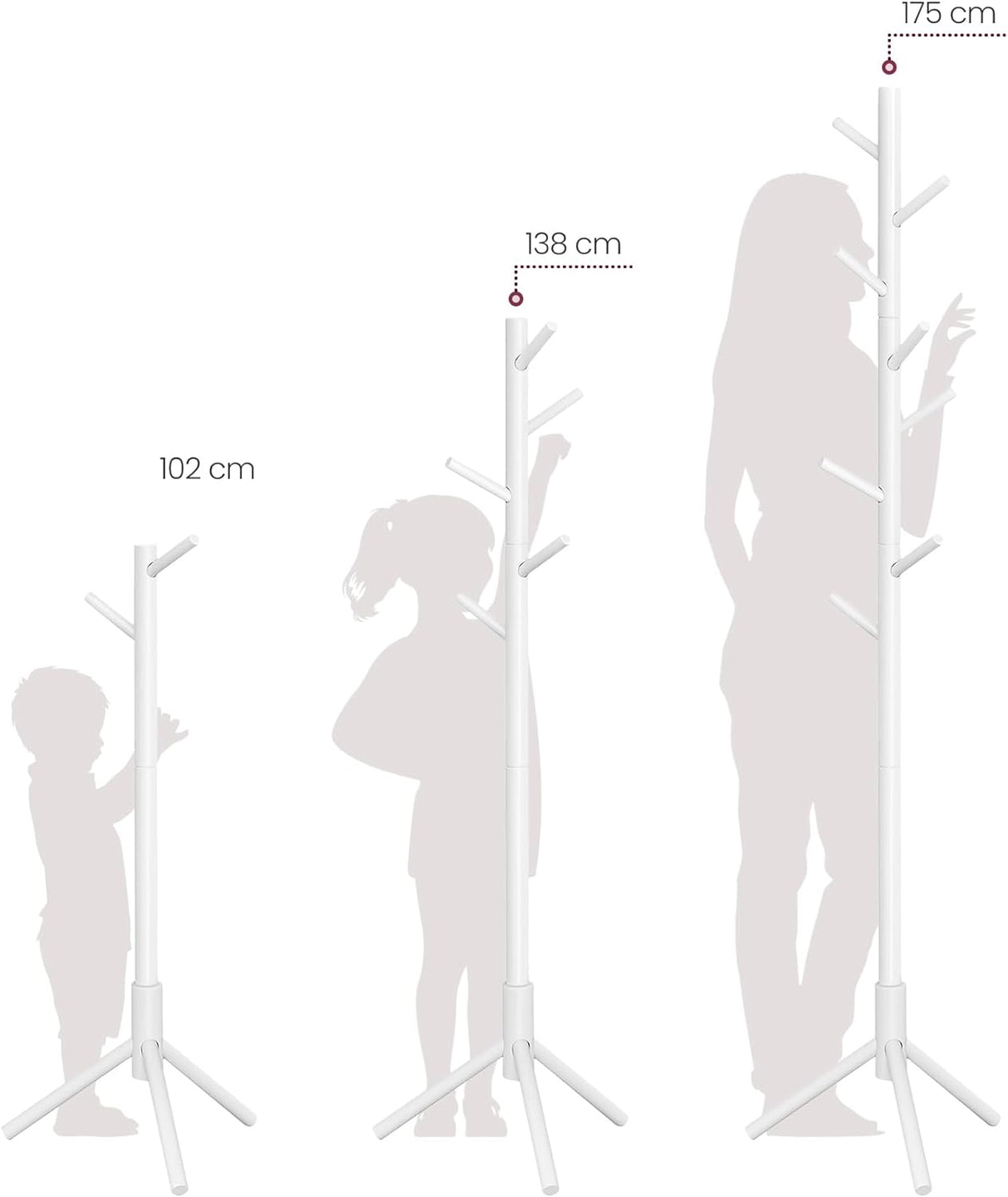 Vasagle lesen obešalnik bel RCR04WT