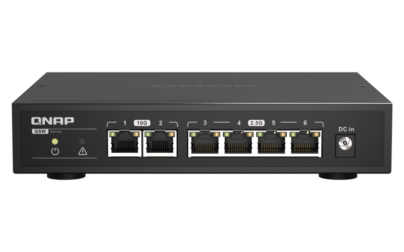 QNAP mrežno 6 portno stikalo 2x10Gb RJ45, 4x 2,5Gb RJ45