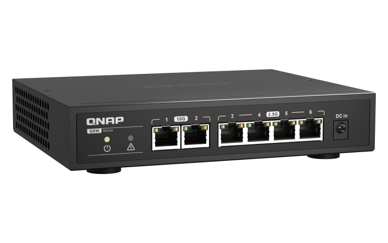 QNAP mrežno 6 portno stikalo 2x10Gb RJ45, 4x 2,5Gb RJ45