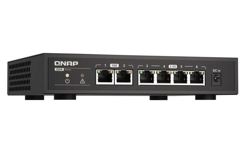 QNAP mrežno 6 portno stikalo 2x10Gb RJ45, 4x 2,5Gb RJ45