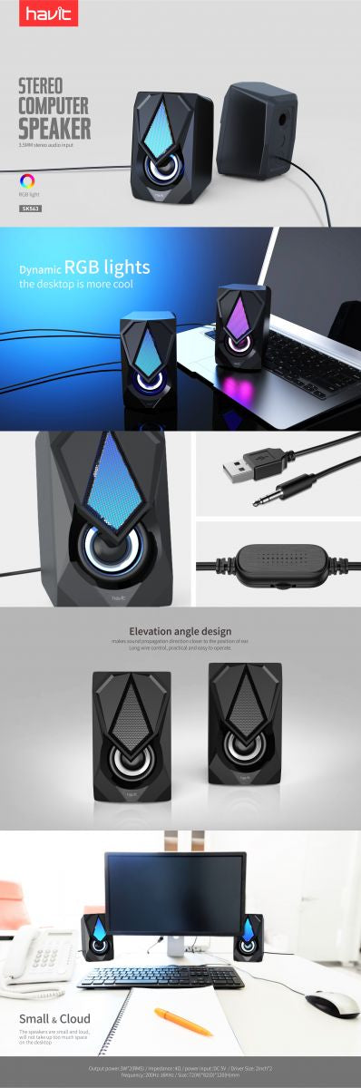 HAVIT računalniški zvočniki z LED osvetlitvijo SK563