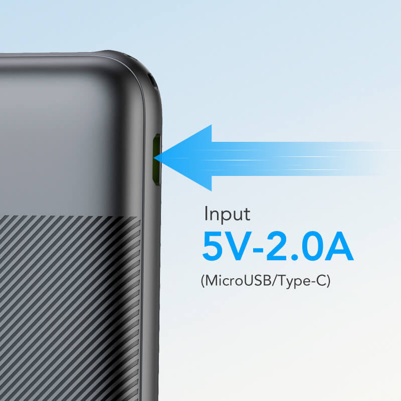 VEGER L10S PowerBank 10.000 mAh LCD, črn