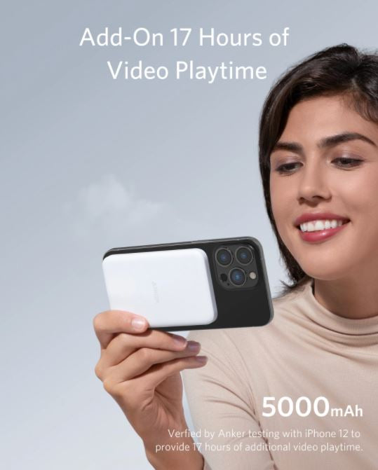 Anker MagGo 633 Magnetni brezžični polnilec in powerbank bel