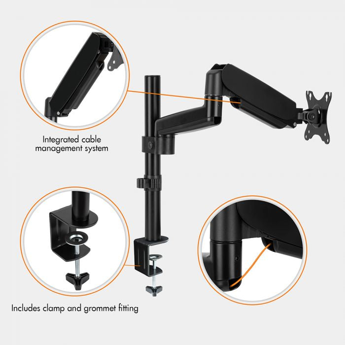 VonHaus enojni nosilec za monitor do diagonale 32'', plinski drog