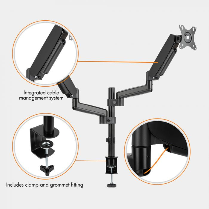 VonHaus dvojni nosilec za monitor do diagonale 32'', plinski drog