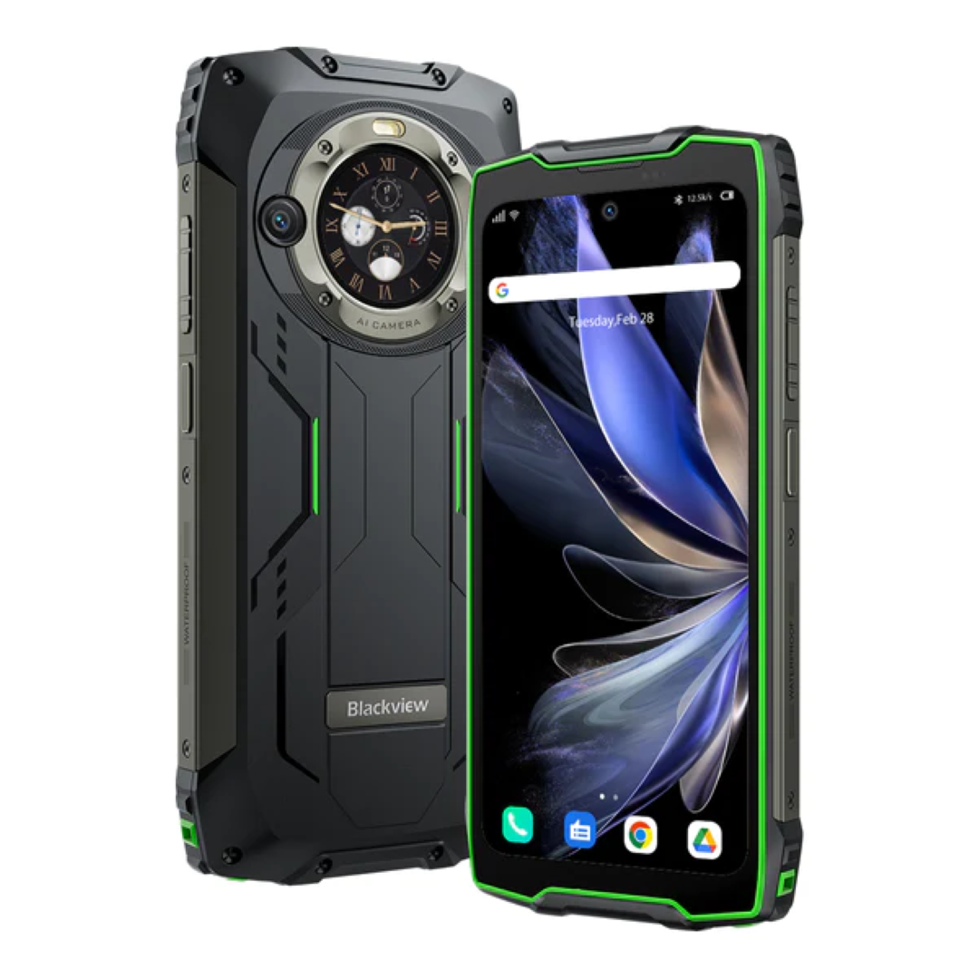 Blackview pametni robustni telefon BV9300 Pro 12GB+256GB z vgrajeno 100LM svetilko, zelen