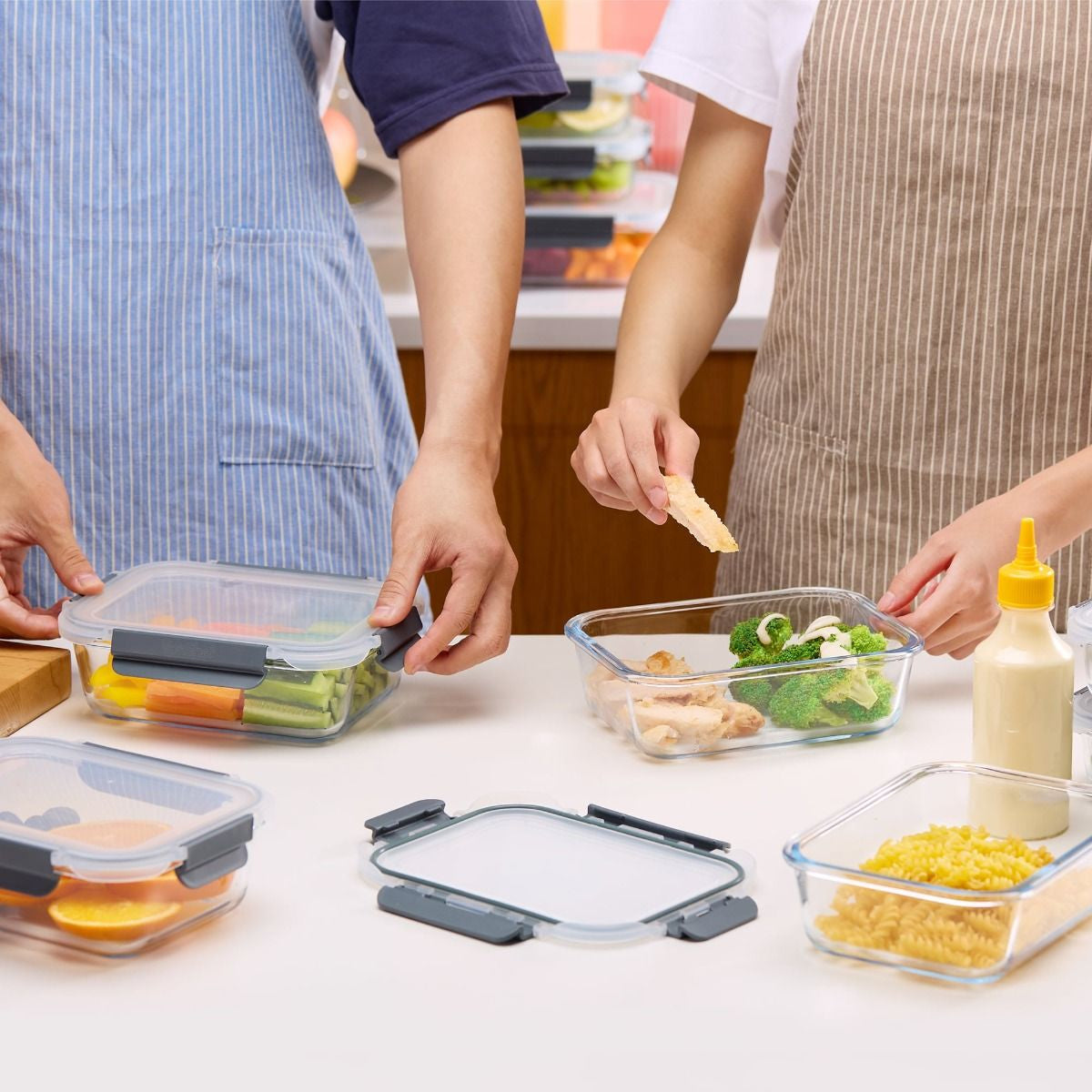 VonShef 5-delni komplet steklenih posod za shranjevanje hrane