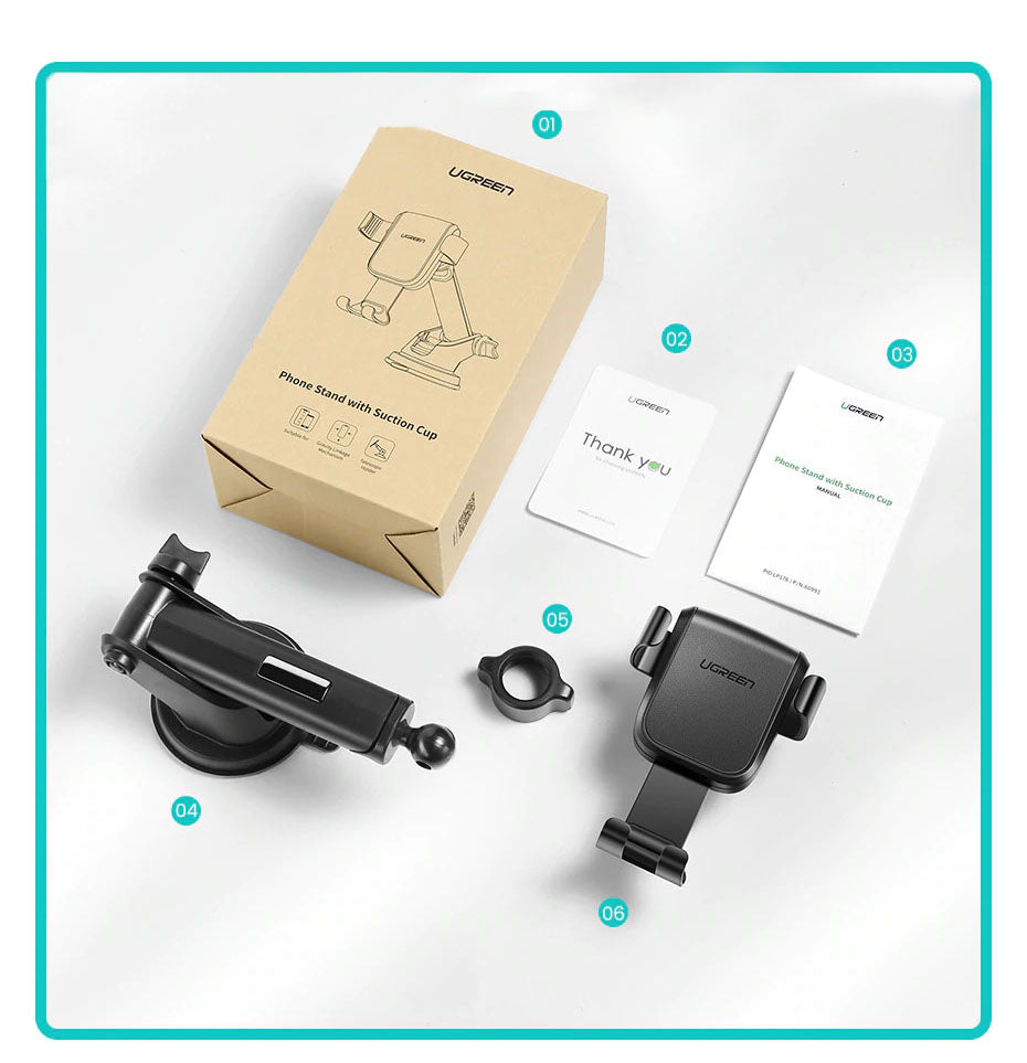 Ugreen nosilec telefona za avtomobil s priseskom 60990 - box