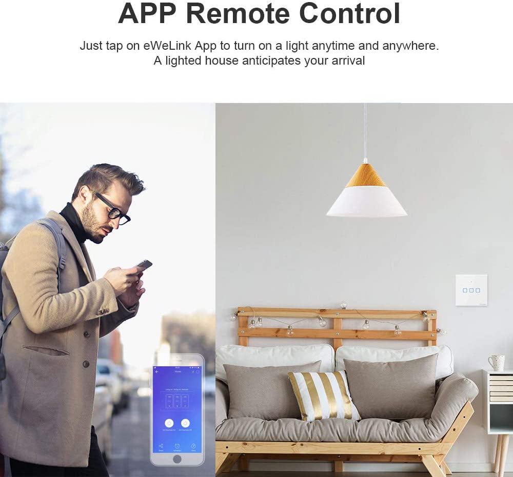 SONOFF pametno stensko stikalo Wi-Fi enojno T0EU1C-TX