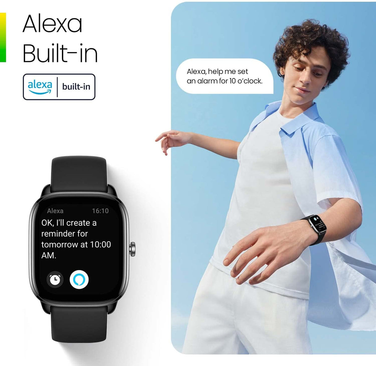 Amazfit GTS4 Mini, pametna ura, bela