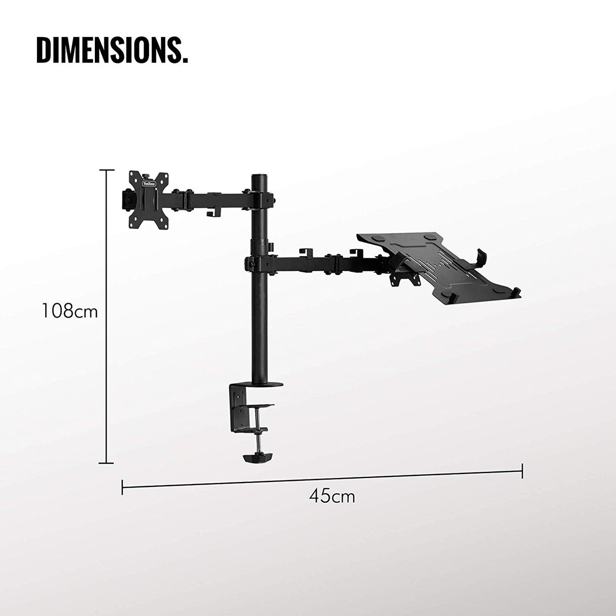 VonHaus dvojni namizni nosilec za monitor in prenosnik