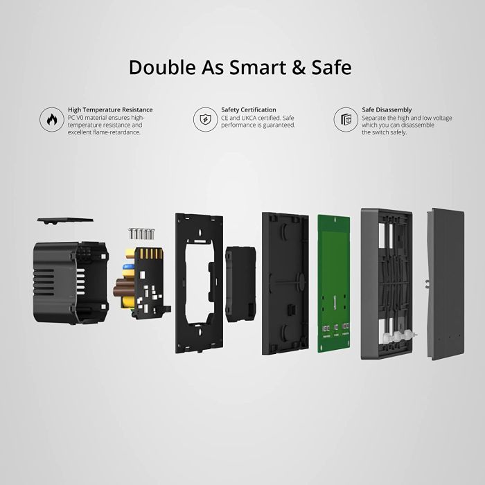 SONOFF pametno stensko stikalo Wi-Fi M5-1C-80, enojno