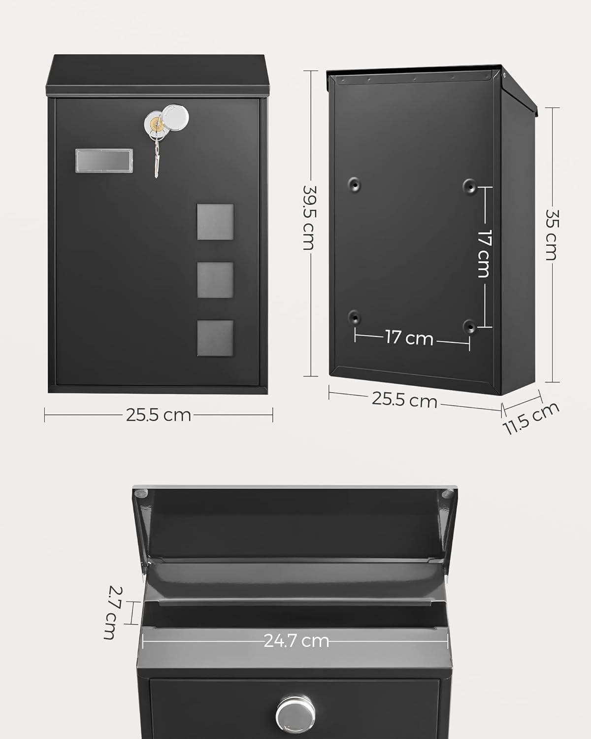 SONGMICS poštni nabiralnik GMB031B02