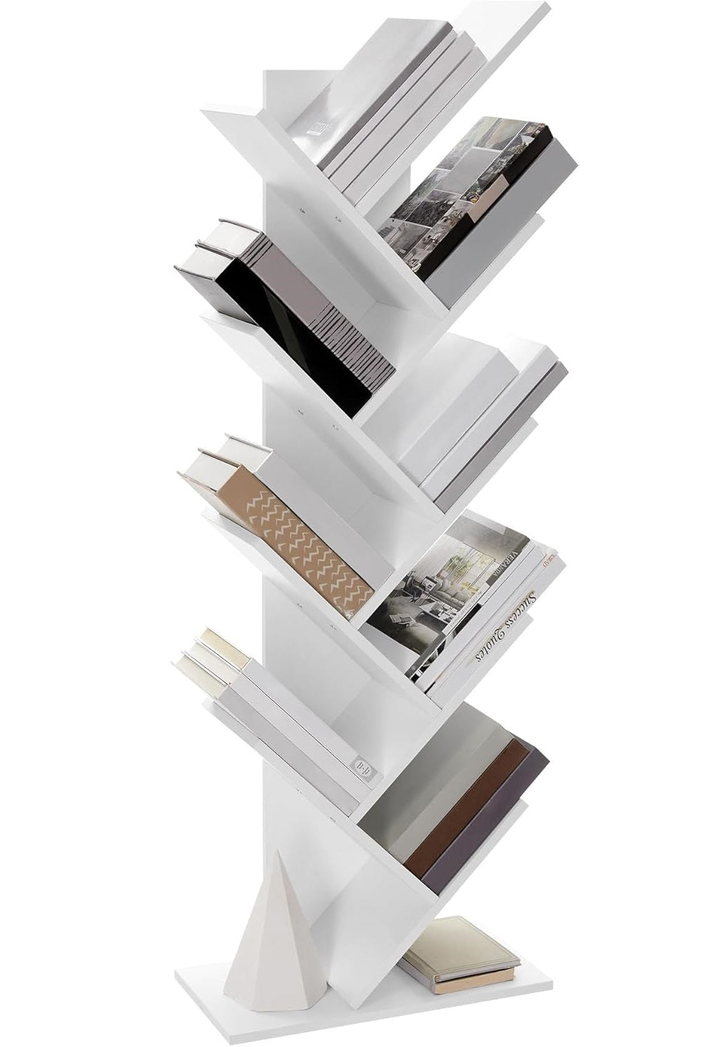 VASAGLE knjižna omara v obliki drevesa bela