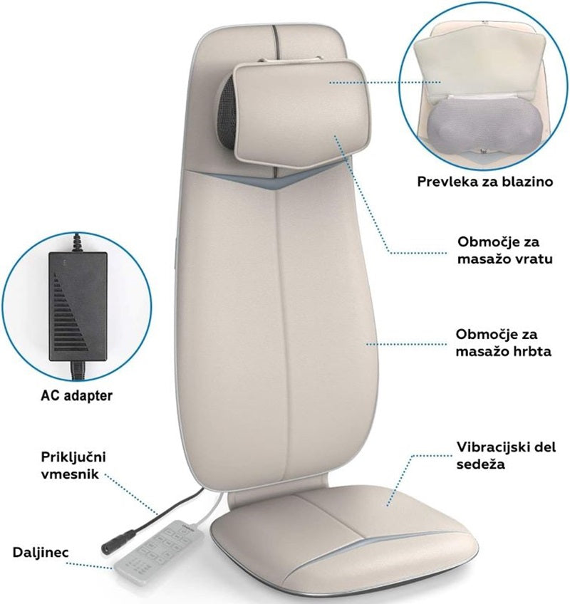 RENPHO Ergonomska masažna blazina za hrbet, vrat in glavo bež