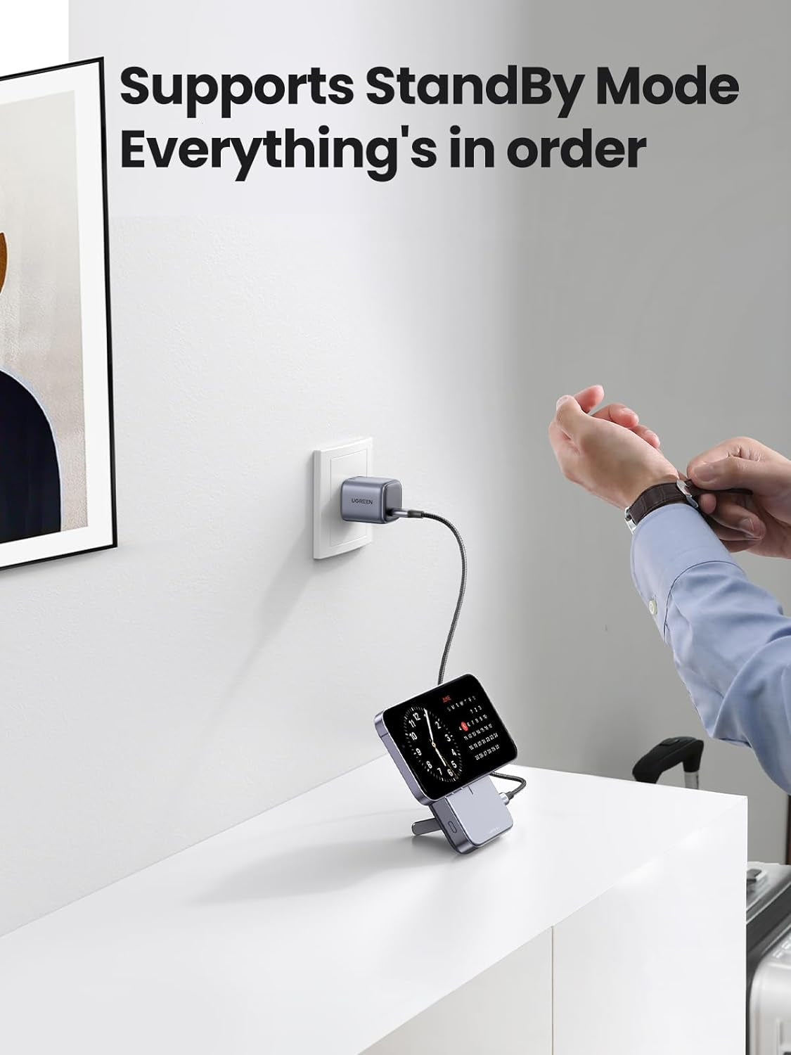 Ugreen magnetna baterija z zložljivim stojalom 10.000mAh PD 20w