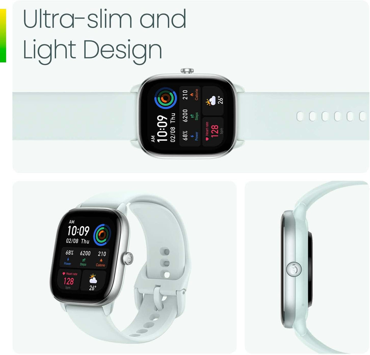 Amazfit GTS4 Mini, pametna ura, bela