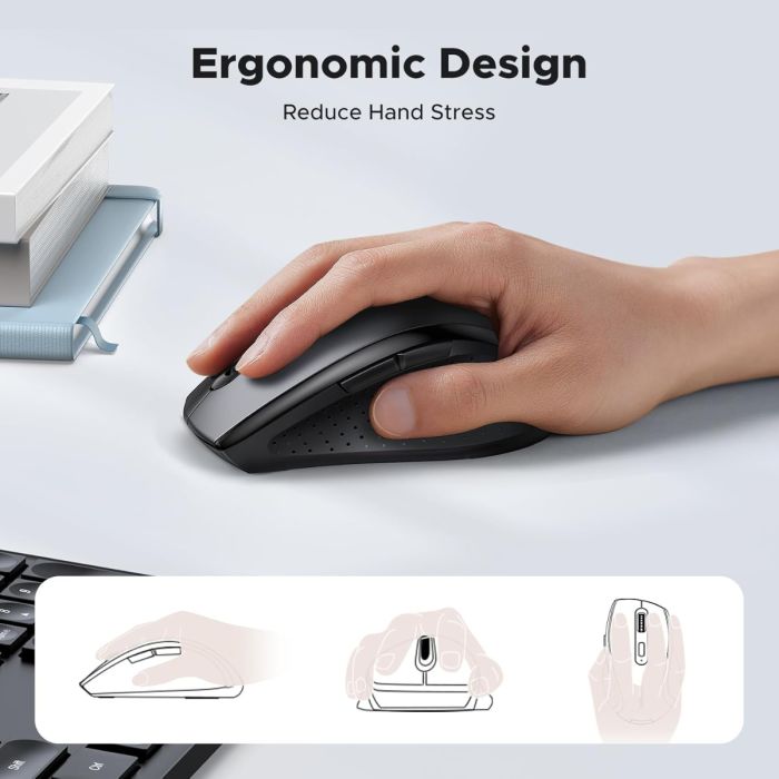 Ugreen ergonomska brezžična miška s stranskimi gumbi