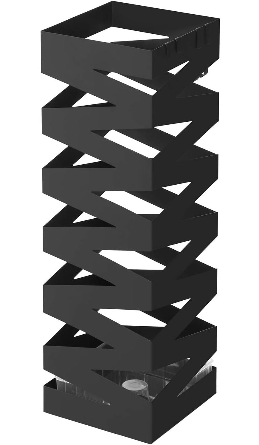 SONGMICS Kovinsko stojalo za dežnike s kljukicami in posodo za kapljice LUC16B