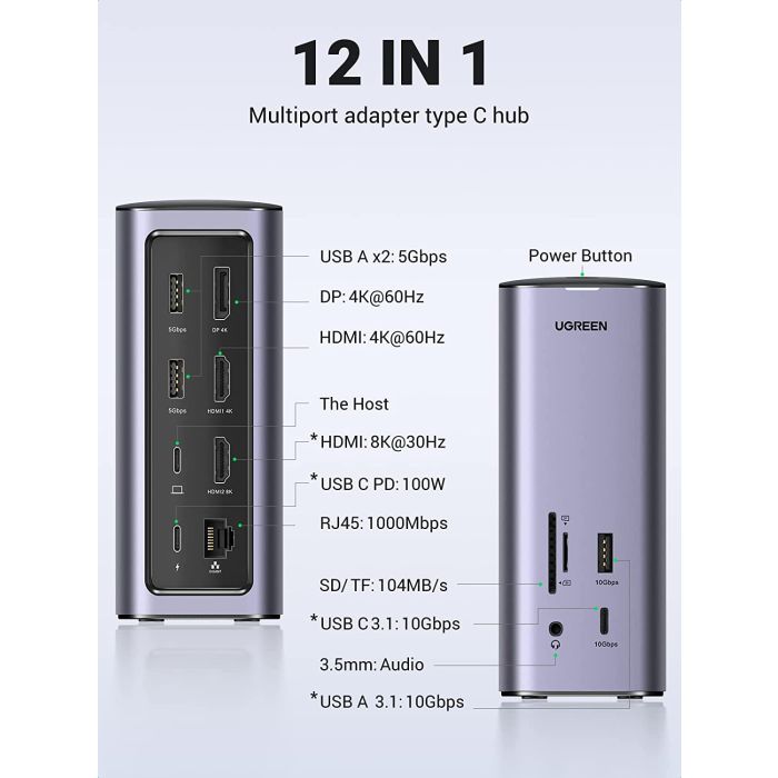 Ugreen Revodok Pro 312 USB-C Priklopna postaja 12v1 90325