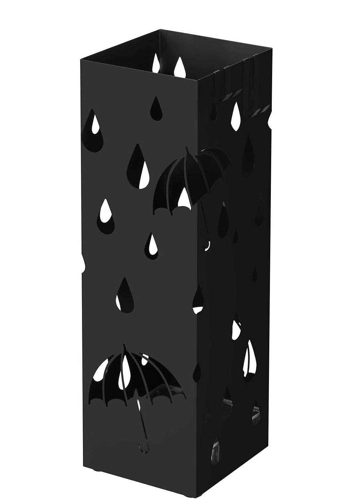 SONGMICS Kovinsko stojalo za dežnike s kljukicami in posodo za kapljice LUC49B