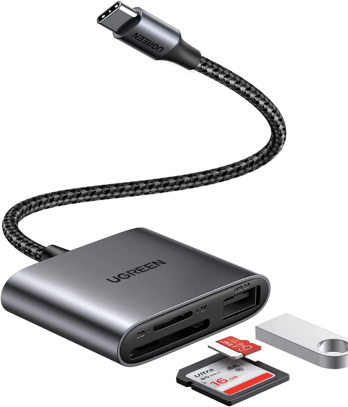 Ugreen USB-C čitalnik kartic 3v1