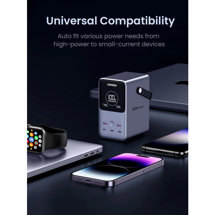 Ugreen prenosna polnilna baterija 48.000mAh, 300W s pametnim digitalnim zaslonom