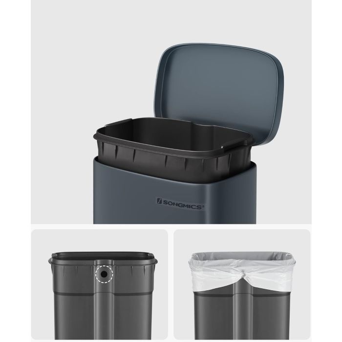 SONGMICS Kuhinjski koš za smeti, 30 litrov siv