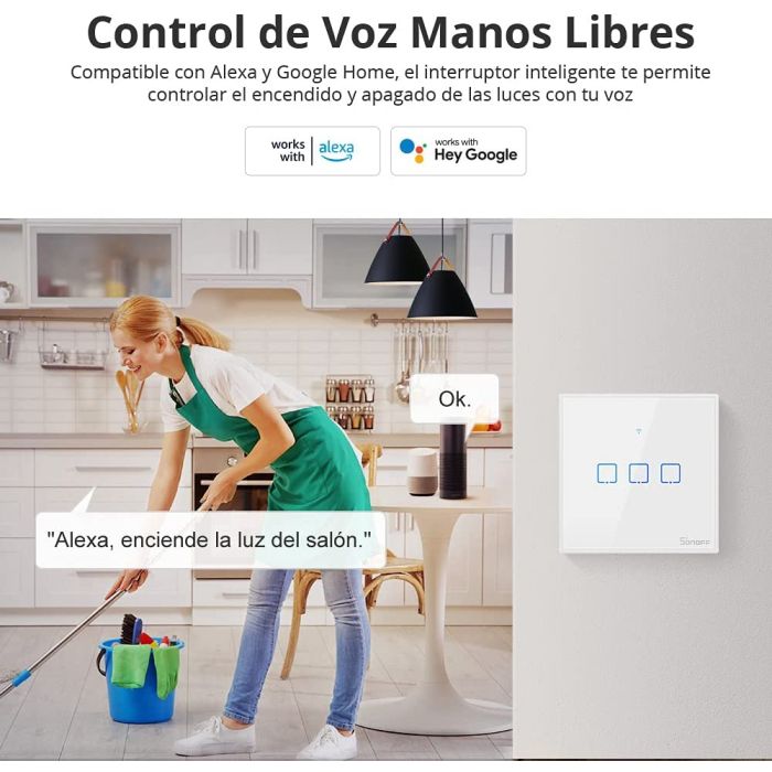 SONOFF pametno stensko stikalo Wi-Fi dvojno T3EU2C-TX