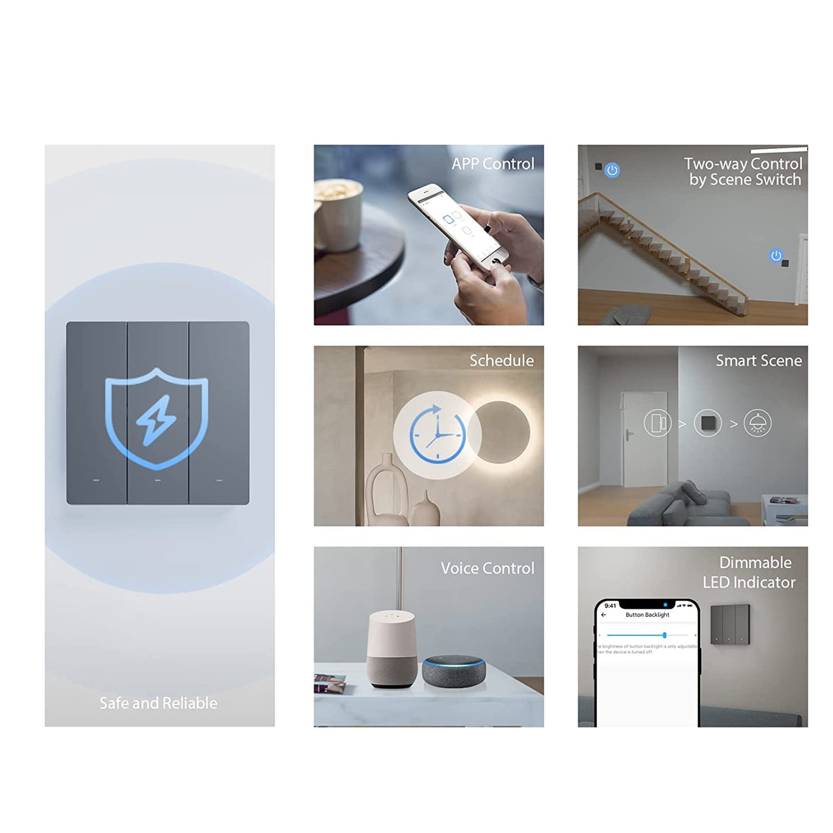 SONOFF pametno stensko stikalo Wi-Fi M5-2C-86, dvojno