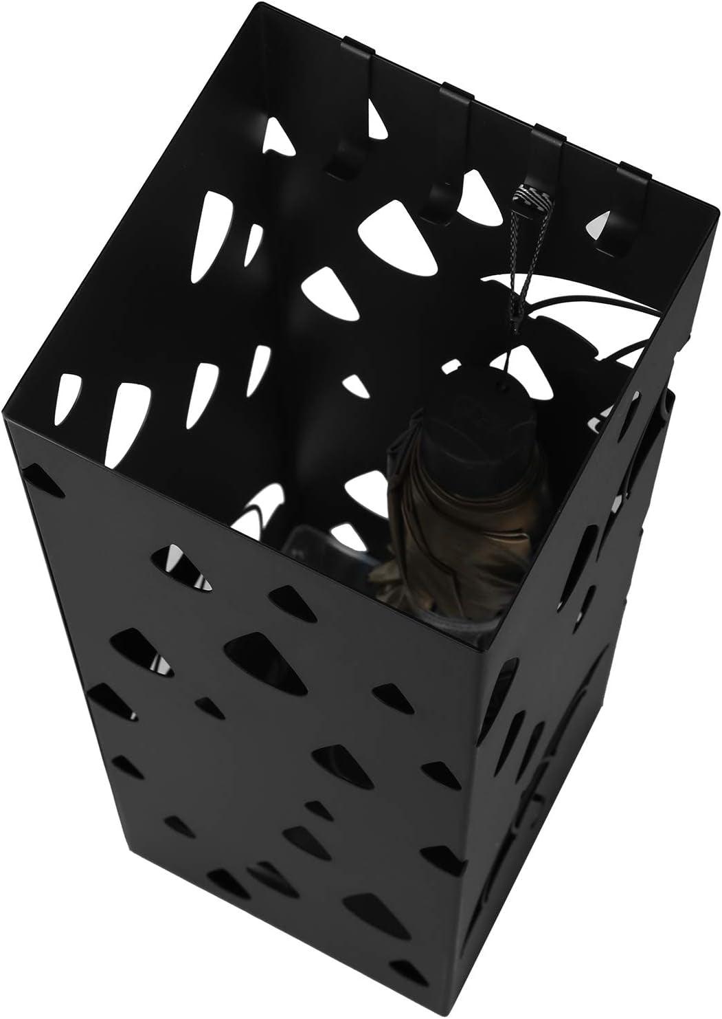 SONGMICS Kovinsko stojalo za dežnike s kljukicami in posodo za kapljice LUC49B