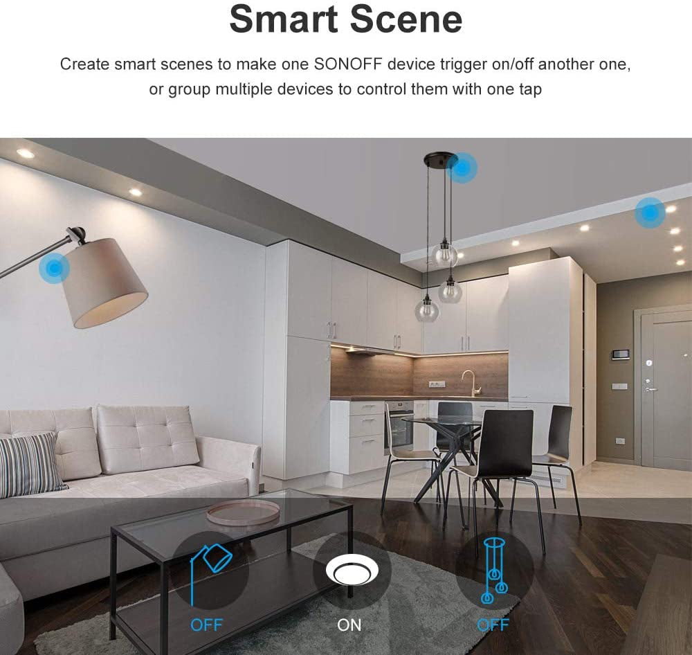 SONOFF pametno stensko stikalo Wi-Fi + RF433 dvojno T2EU2C-TX