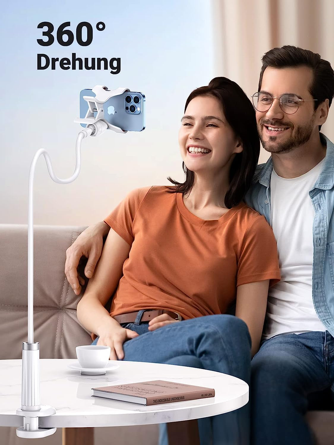 Ugreen Gooseneck Fleksibilno stojalo za pritrditev mobilnega ali tabličnega računalnika velikosti 4 "-7,2" palcev, 90cm