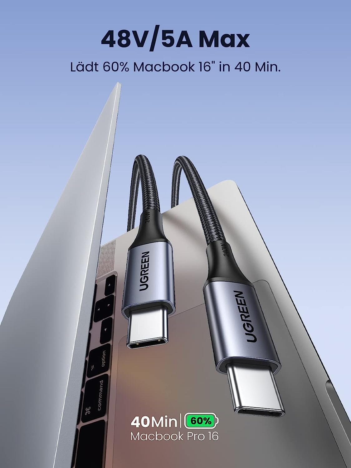 UGREEN 240W USB-C v USB-C polnilni kabel, 2M