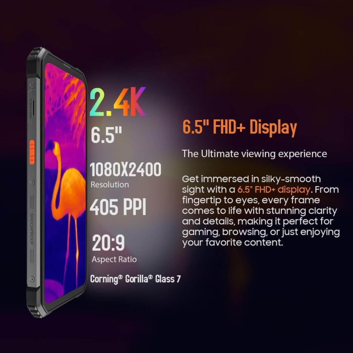 Blackview pametni robustni telefon BV8900 8GB+256GB z vgrajeno termalno kamero, črn