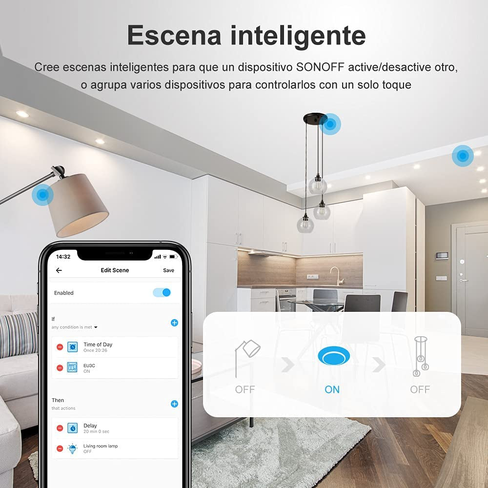 SONOFF pametno stensko stikalo Wi-Fi dvojno T3EU2C-TX