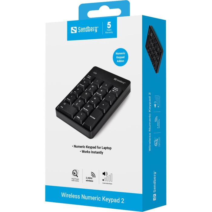 Sandberg Wireless Numeric Keypad 2 brezžična številčna tipkovnica