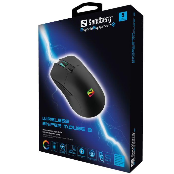 Sandberg Wireless Sniper Mouse 2 brezžična RGB miška
