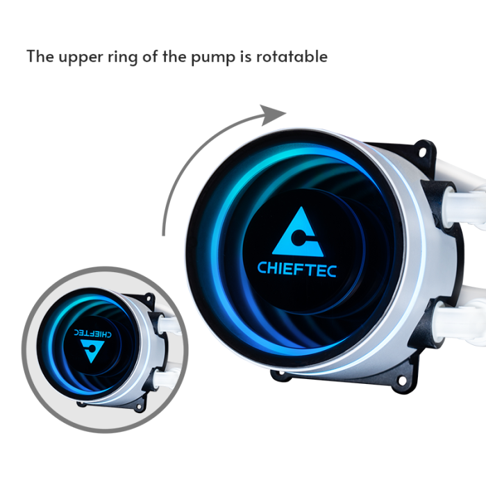 Chieftec Iceberg 360 360mm A-RGB vodno hlajenje za INTEL/AMD procesorje, bel