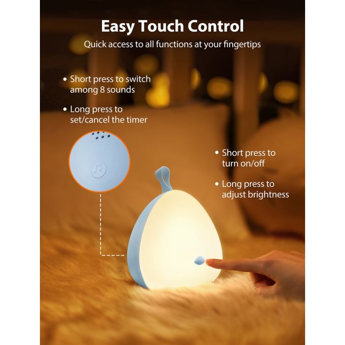 VAVA otroška nočna lučka Little Chick modra