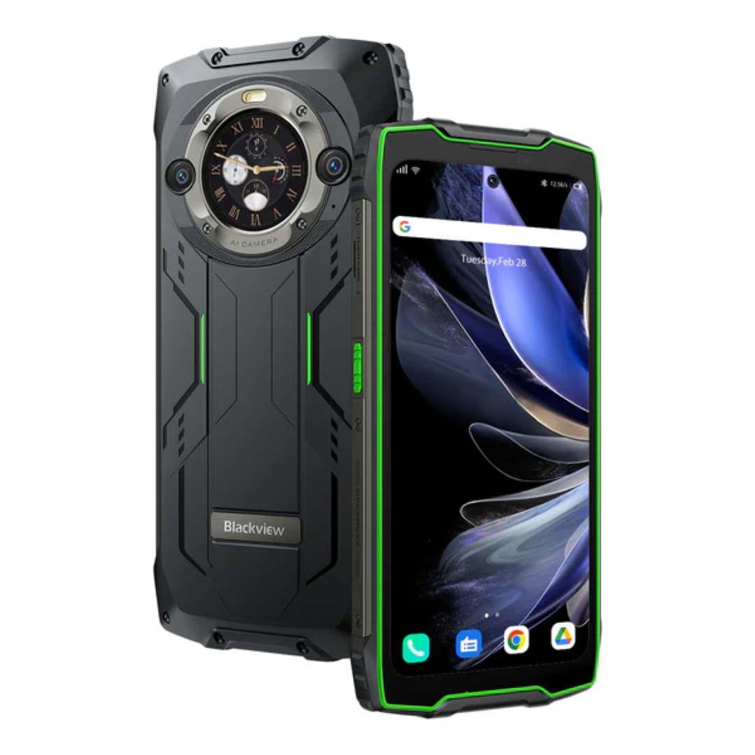 Blackview pametni robustni telefon BV9300 Pro 12GB+256GB z vgrajeno 100LM svetilko, zelen