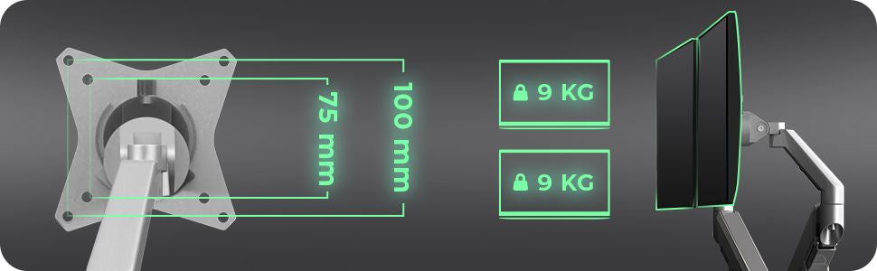 Icybox IB-MS514-TSS dvojni mizni nosilec za monitorja do 32"