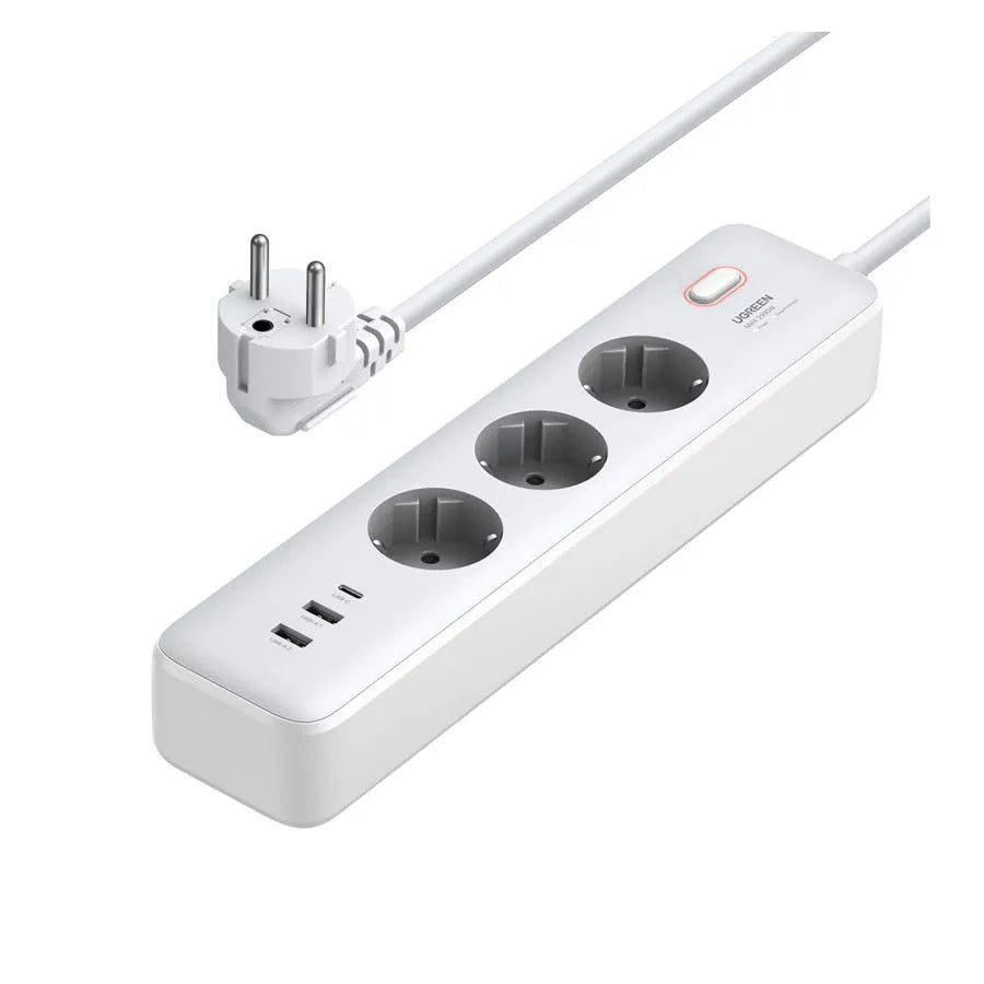 Ugreen zaščitna vtičnica 3xSchuko 1x USB-C + 2x USB, 2m