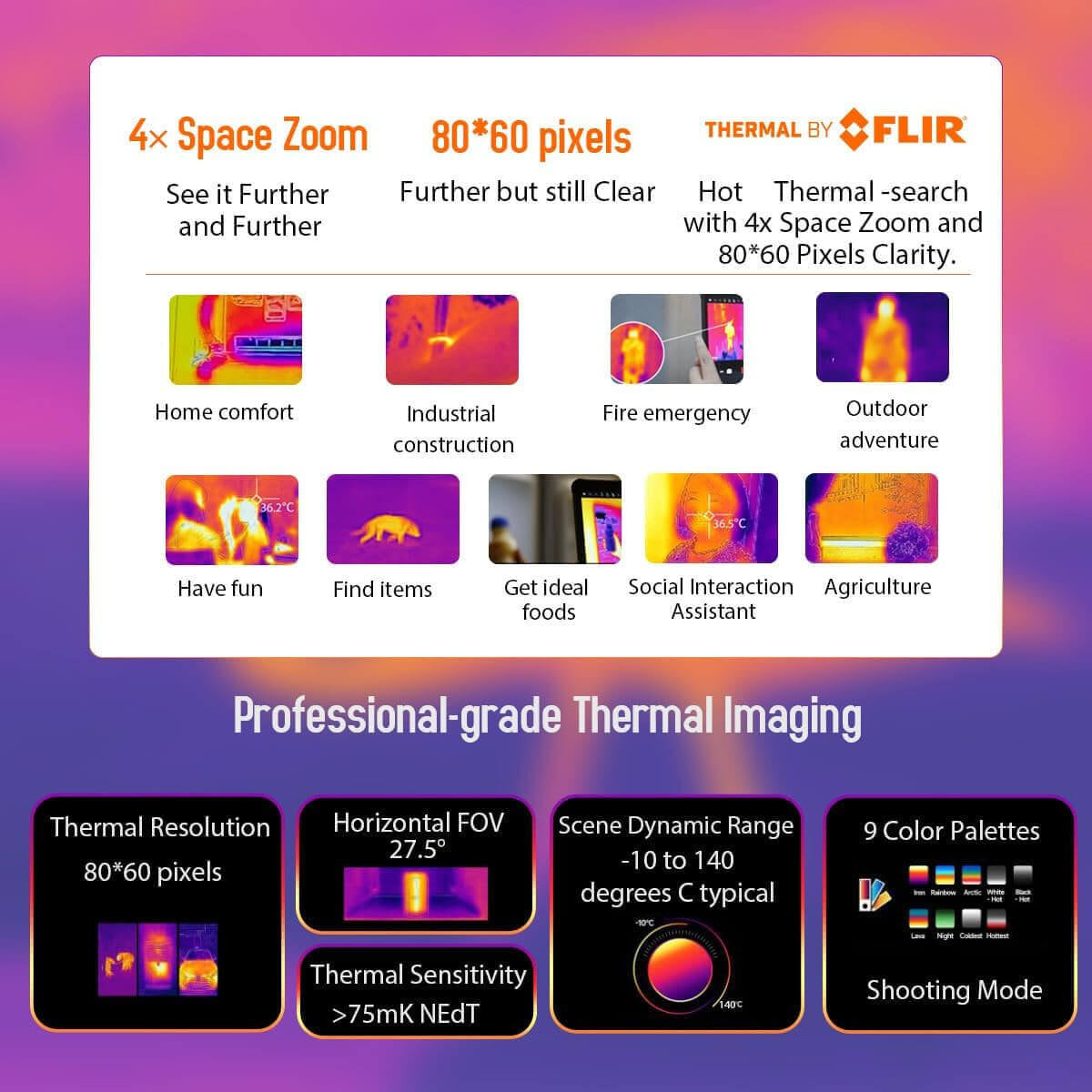 Blackview pametni robustni telefon BV8900 8GB+256GB z vgrajeno termalno kamero, oranžen