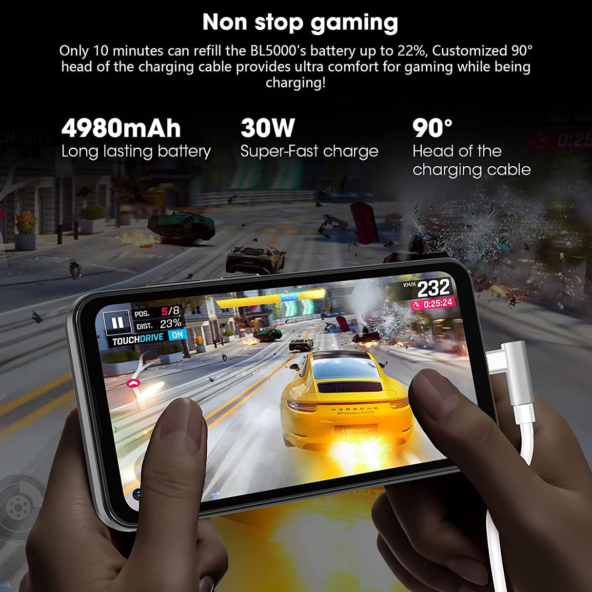 Blackview pametni robustni telefon BL5000 5G, 8GB/128GB, črn